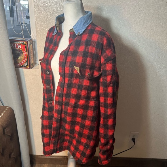 Vintage 1990s Y2K farmer look sweater jacket super retro men size large - Picture 13 of 13